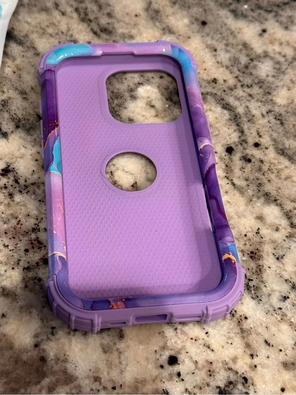 Purple Marble Protective Phone Case with Gold Veining IPHONE 16 PRO